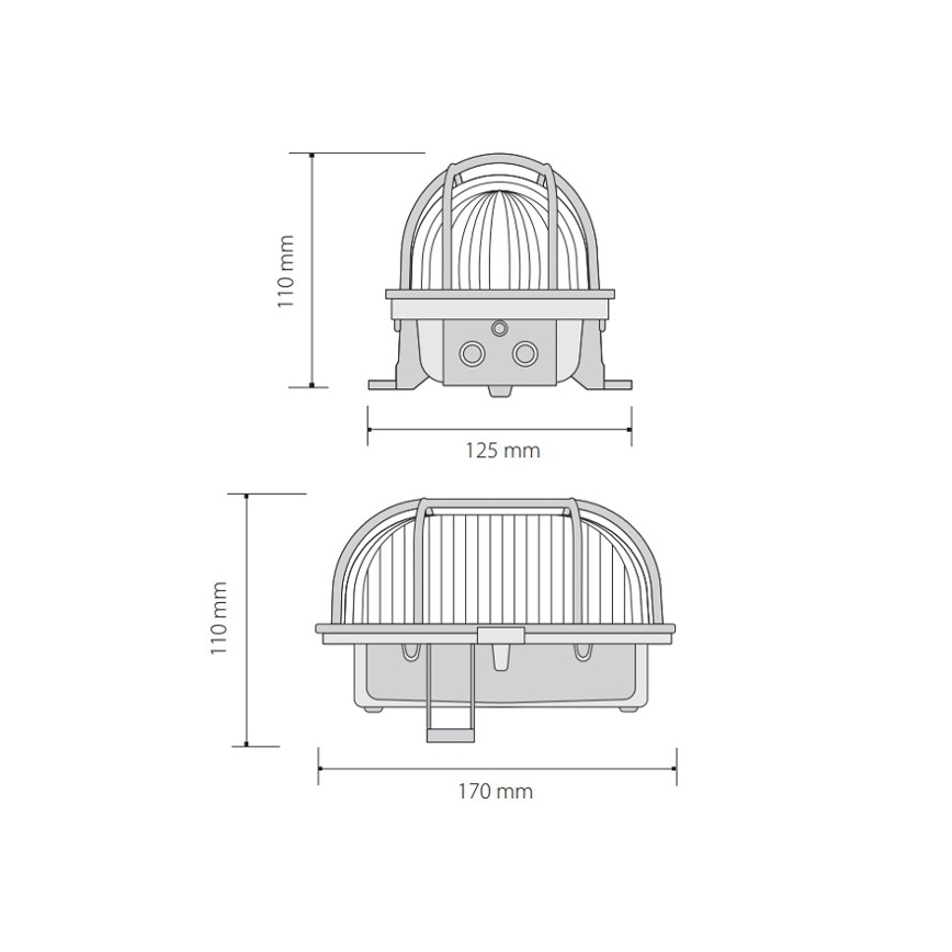 Plafonieră de exterior OVAL 1xE27/60W/230V IP44 maro