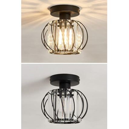Plafonieră de tavan BELLA 1xE27/40W/230V, Ø 20 cm, neagră