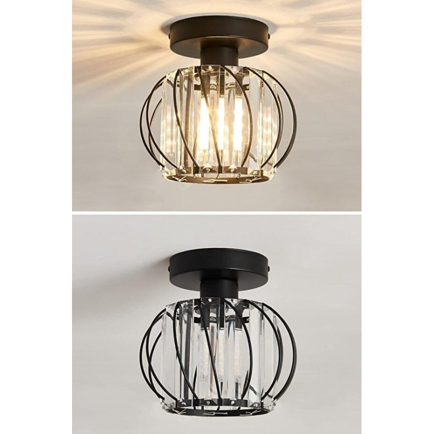 Plafonieră de tavan BELLA 1xE27/40W/230V, Ø 20 cm, neagră