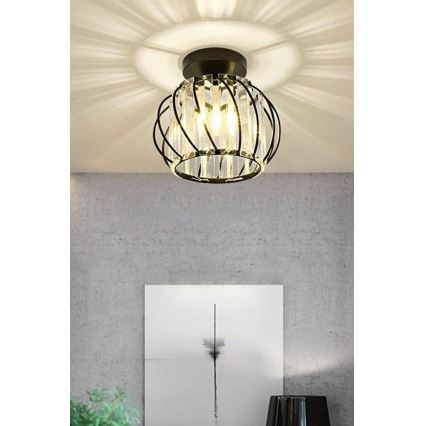 Plafonieră de tavan BELLA 1xE27/40W/230V, Ø 20 cm, neagră
