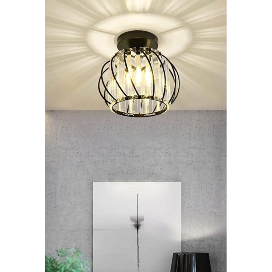 Plafonieră de tavan BELLA 1xE27/40W/230V, Ø 20 cm, neagră