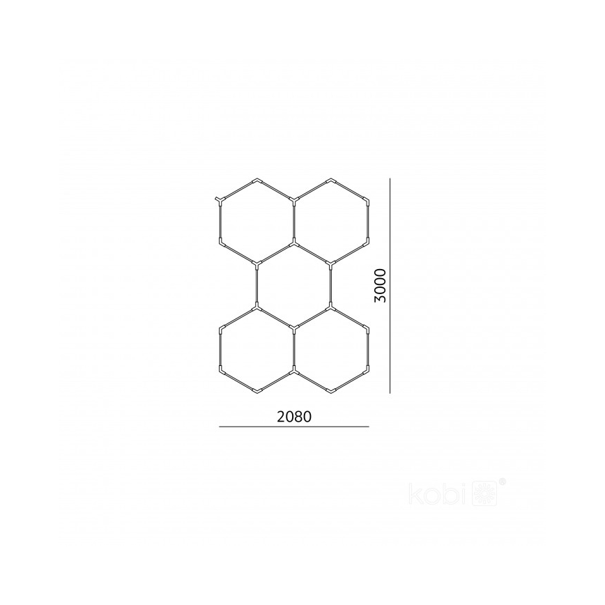 Plafonieră de tavan LED HEXLINE LED/216W/230V 4000K 208x300 cm alb