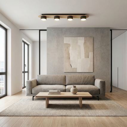 Plafonieră DIAZ 4xGX53/12W/230V negru/maro