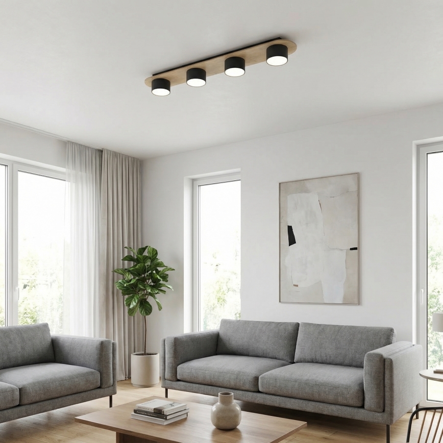 Plafonieră DIAZ 4xGX53/12W/230V negru/maro