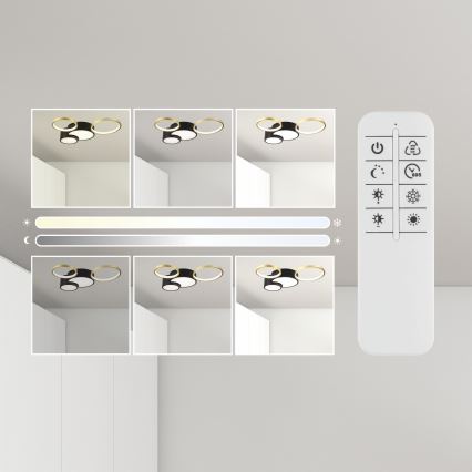 Plafonieră dimabilă ALIZEE LED/30W/230V 3000-6500K negru/auriu