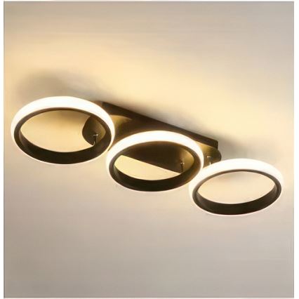 Plafonieră LED dimabilă LED/30W/230V 3000-6500K negru Wi-Fi Tuya + telecomandă