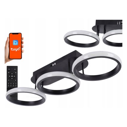 Plafonieră LED dimabilă LED/30W/230V 3000-6500K negru Wi-Fi Tuya + telecomandă