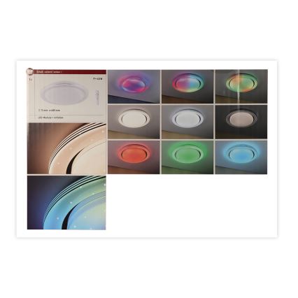 Plafonieră dimabilă LED RGBW/38,5W RAINBOW 230V 3000-6500K Paulmann 70547 + telecomandă