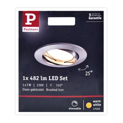 Plafonieră dimabilă pentru baie Paulmann 93963 LED/7W IP23 COIN 230V