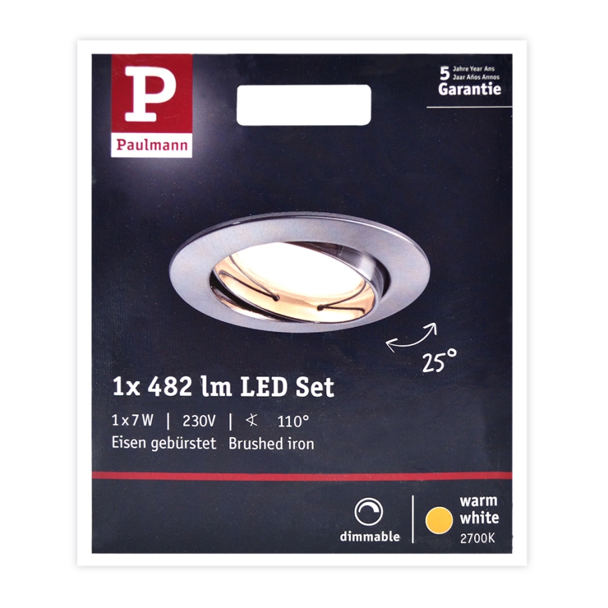 Plafonieră dimabilă pentru baie Paulmann 93963 LED/7W IP23 COIN 230V