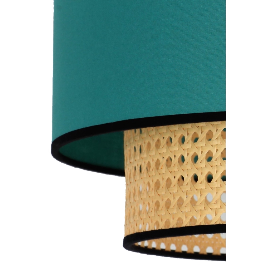 Plafonieră Duolla BOHO 1xE27/15W/230V d. 45 cm turcoaz/ratan