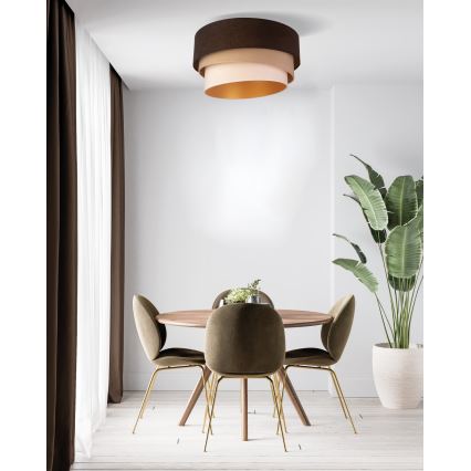 Plafonieră Duolla DEVON 1xE27/40W/230V d. 45 cm maro/bej