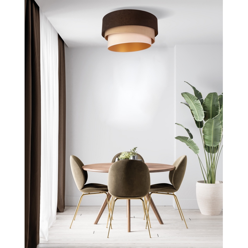 Plafonieră Duolla DEVON 1xE27/40W/230V d. 45 cm maro/bej