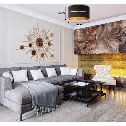 Plafonieră Duolla DUO 1xE27/40W/230V d. 40 cm negru/auriu