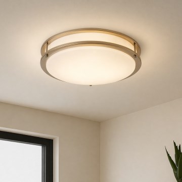 Plafonieră ELARO 4xE27/40W/230V, Ø 41 cm, aurie - Brilagi