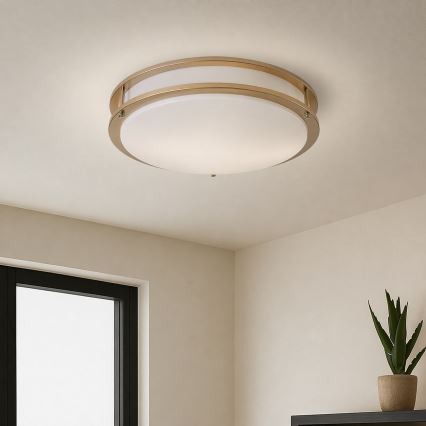 Plafonieră ELARO 4xE27/40W/230V, Ø 41 cm, aurie - Brilagi
