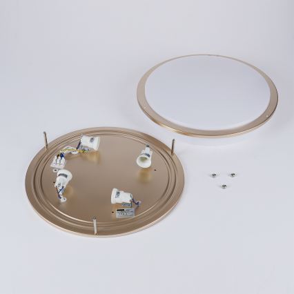 Plafonieră ELARO 4xE27/40W/230V, Ø 41 cm, aurie - Brilagi