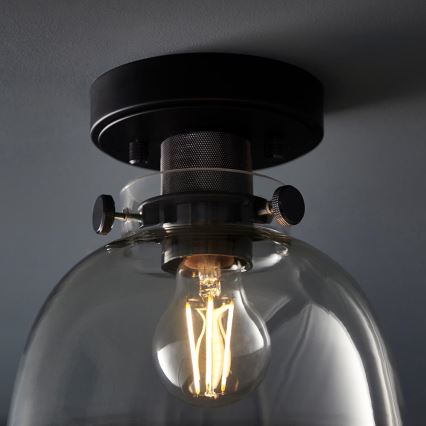 Plafonieră Endon 99106 URBAN 1xE27/10W/230V negru/transparent