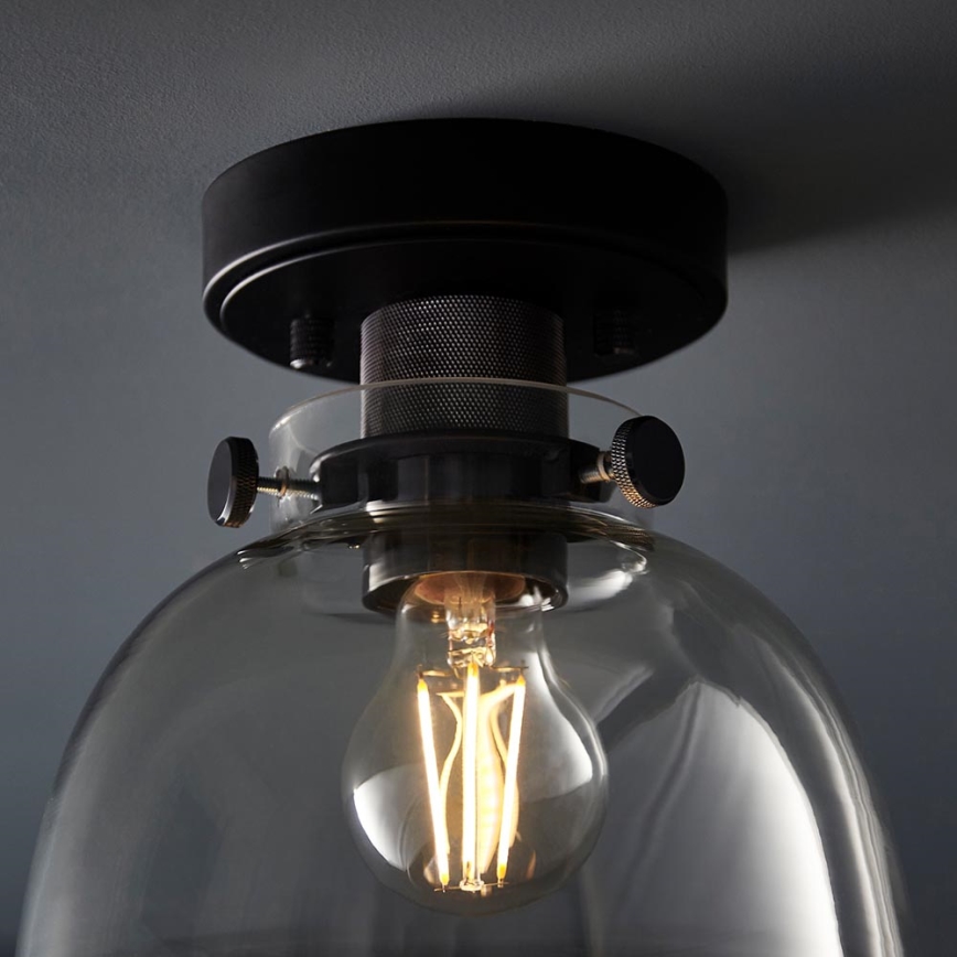 Plafonieră Endon 99106 URBAN 1xE27/10W/230V negru/transparent