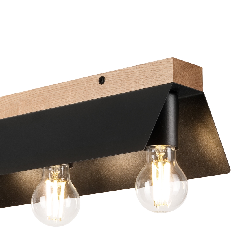 Plafonieră ESME 3xE27/15W/230V negru/stejar