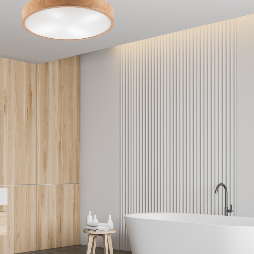 Plafonieră EVELINA 4xE27/60W/230V stejar