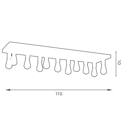 Plafonieră FILO 11xE27/60W/230V neagră