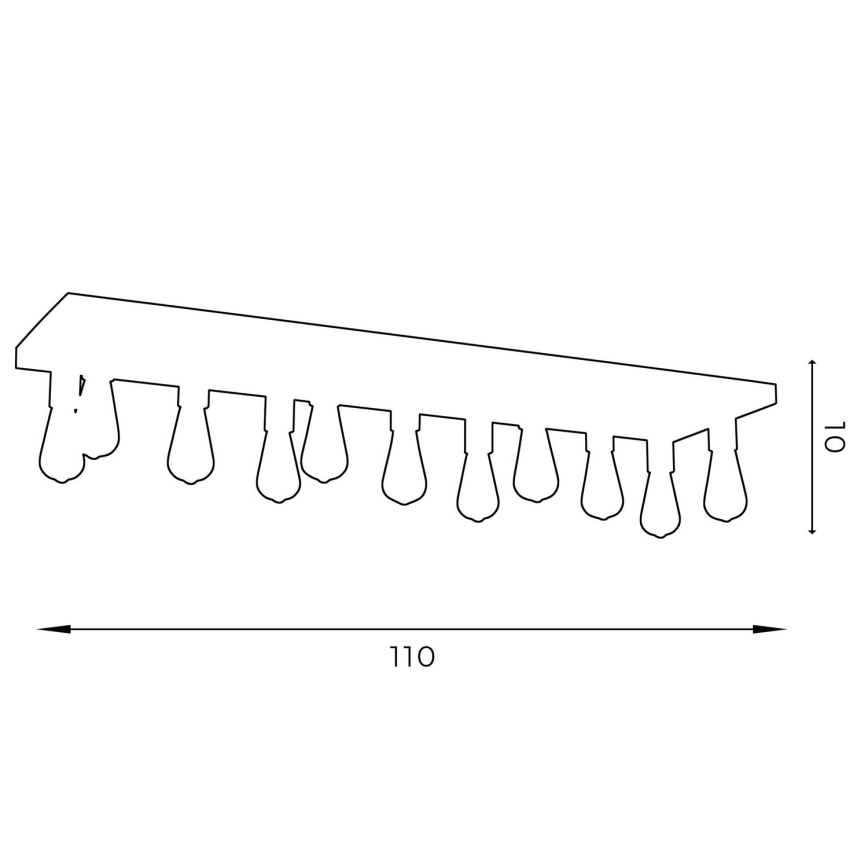Plafonieră FILO 11xE27/60W/230V neagră