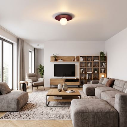 Plafonieră FLAT 1xE27/15W/230V, diam. 35 cm, burgund