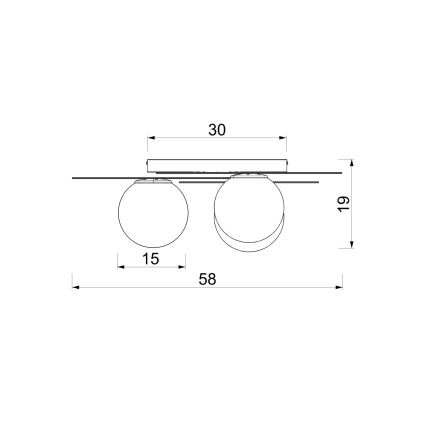 Plafonieră FLAT, 3xE27/15W/230V, 55x60 cm, auriu