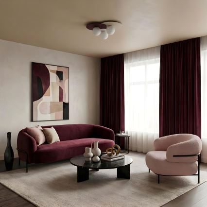 Plafonieră FLAT 3xE27/15W/230V 55x60 cm bej/crem/bordo