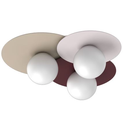 Plafonieră FLAT 3xE27/15W/230V 55x60 cm bej/crem/bordo