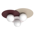 Plafonieră FLAT 3xE27/15W/230V 55x60 cm bej/crem/burgund