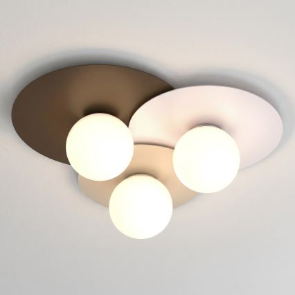 Plafonieră FLAT 3xE27/15W/230V 55x60 cm bej/crem/maro