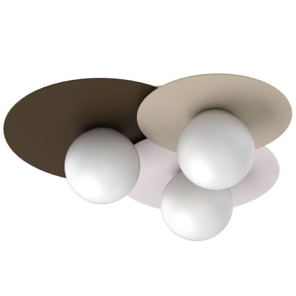 Plafonieră FLAT 3xE27/15W/230V, 55x60 cm, bej/crem/vișiniu