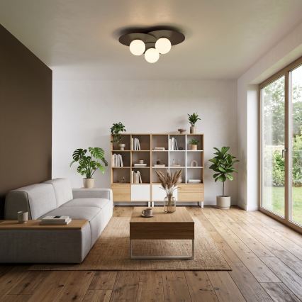 Plafonieră FLAT 3xE27/15W/230V 55x60 cm maro
