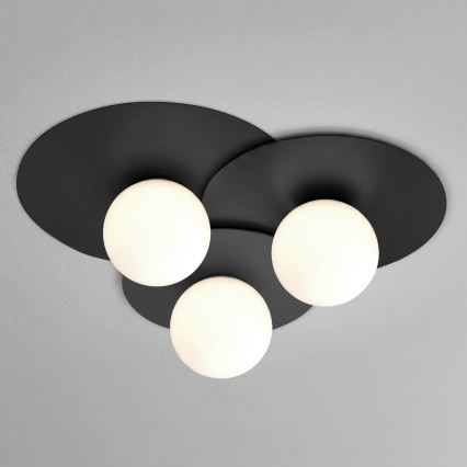 Plafonieră FLAT 3xE27/15W/230V 55x60 cm neagră