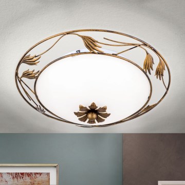 Plafonieră FLEUR 2xE27/60W/230V d. 40 cm bronz