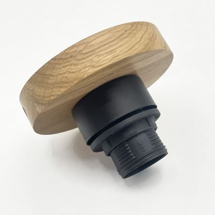 Plafonieră FLO WOOD 1xE27/15W/230V, stejar/transparent, Ø 22 cm
