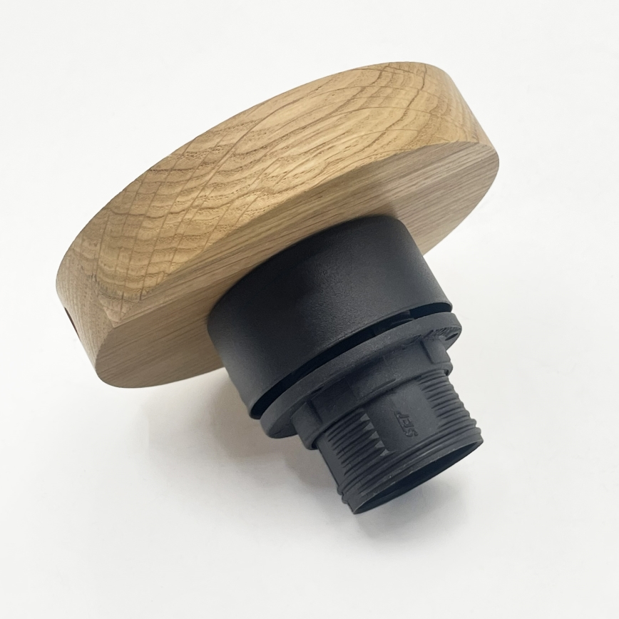 Plafonieră FLO WOOD 1xE27/15W/230V, stejar/transparent, Ø 22 cm