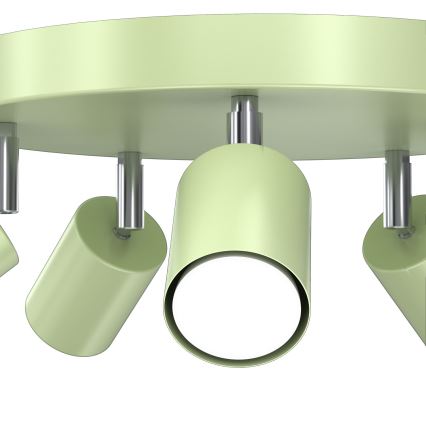 Plafonieră FUN cu 5 spoturi, GU10/8W/230V, verde
