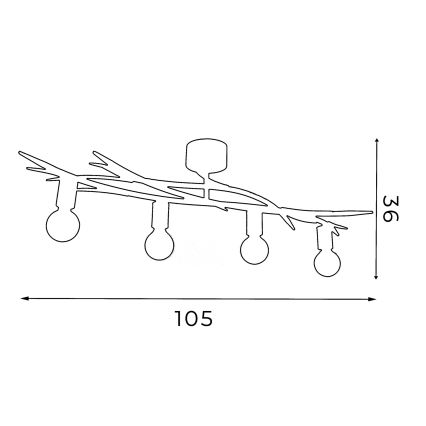 Plafonieră GARNISH 4xE27/15W/230V alb/patină