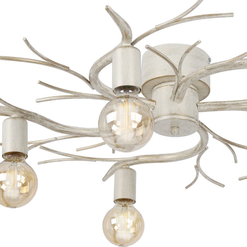 Plafonieră GARNISH 5xE27/15W/230V alb/patină