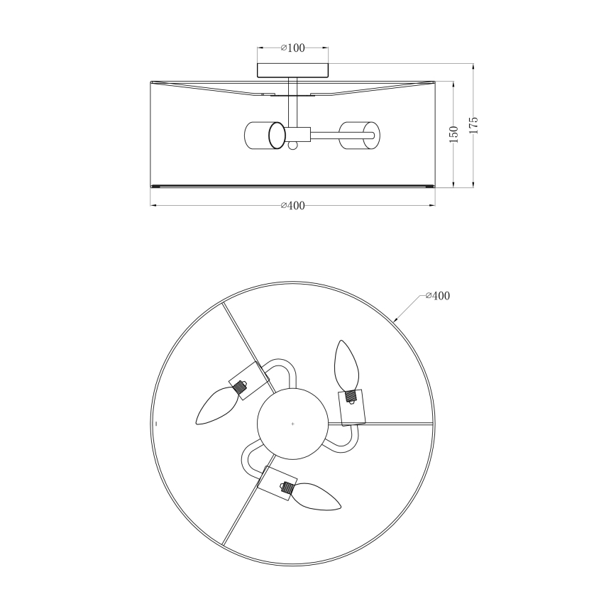 Plafonieră Globo 15190D THEO 3xE14/40W/230V
