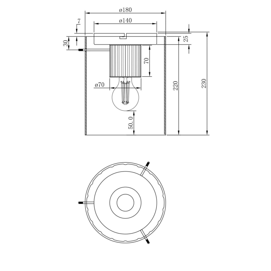 Plafonieră Globo 1xE27/40W/230V alb