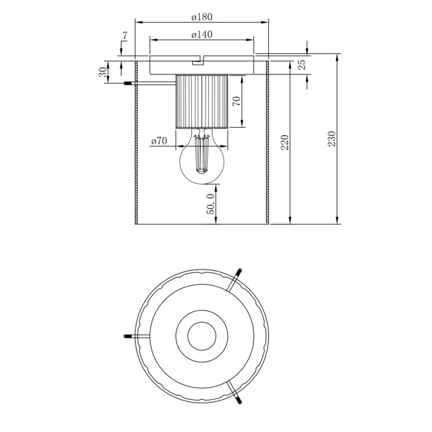 Plafonieră Globo 1xE27/40W/230V gri
