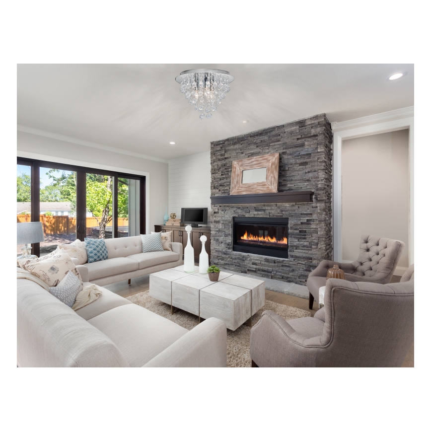 Plafonieră Globo 3xE14/40W/230V d. 38 cm crom lucios