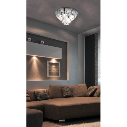 Plafonieră Globo 5xE14/40W/230V d. 46 cm crom lucios