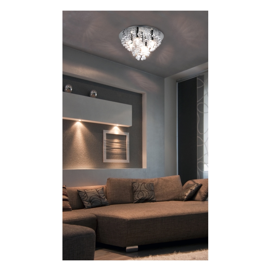 Plafonieră Globo 5xE14/40W/230V d. 46 cm crom lucios