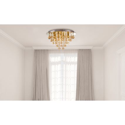 Plafonieră Globo 5xE14/40W/230V d. 46 cm auriu