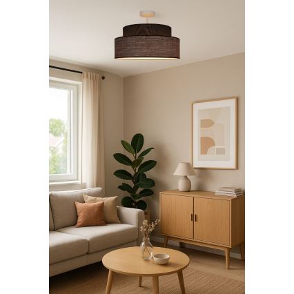 Plafonieră GRACE 1xE27/60W/230V maro/bej